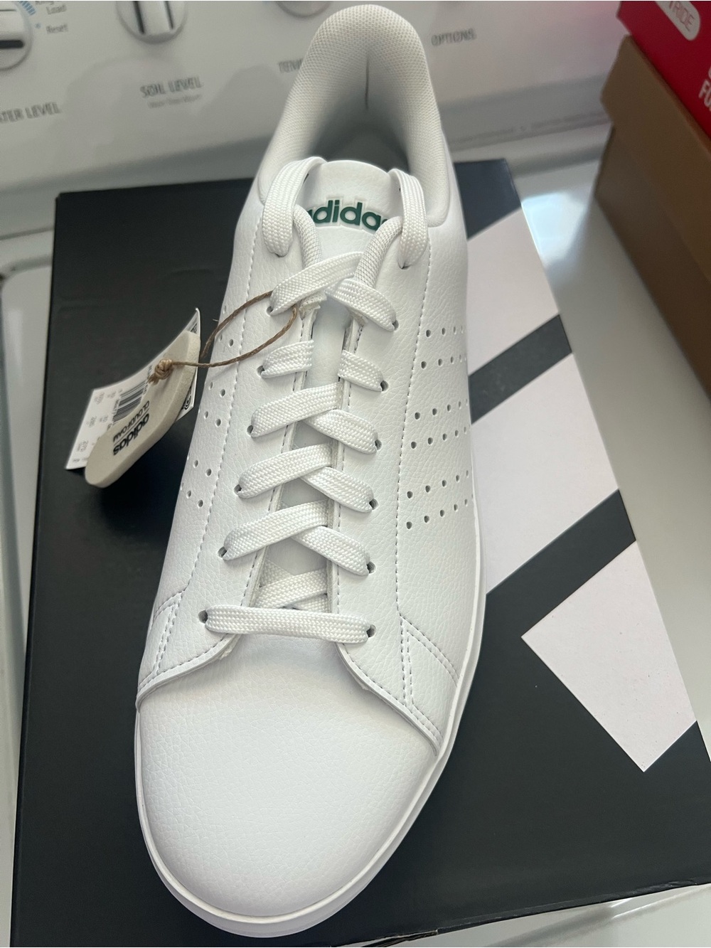 adidas Advantage 2.0 Men's Sneakers - White/Green Heel Tab